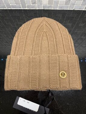 Versace Medusa Knit Beanie Hat Brown Ribbed Logo Italy Unisex One Size Authentic